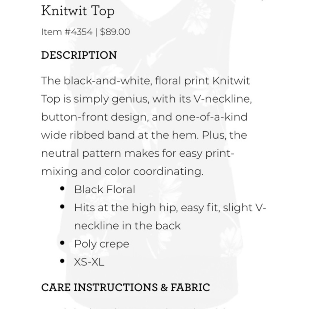 Cabi Black and White Floral Button-Up Blouse - Picture 5 of 6